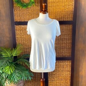Alfani medium off white short sleeve pedal soft blouse